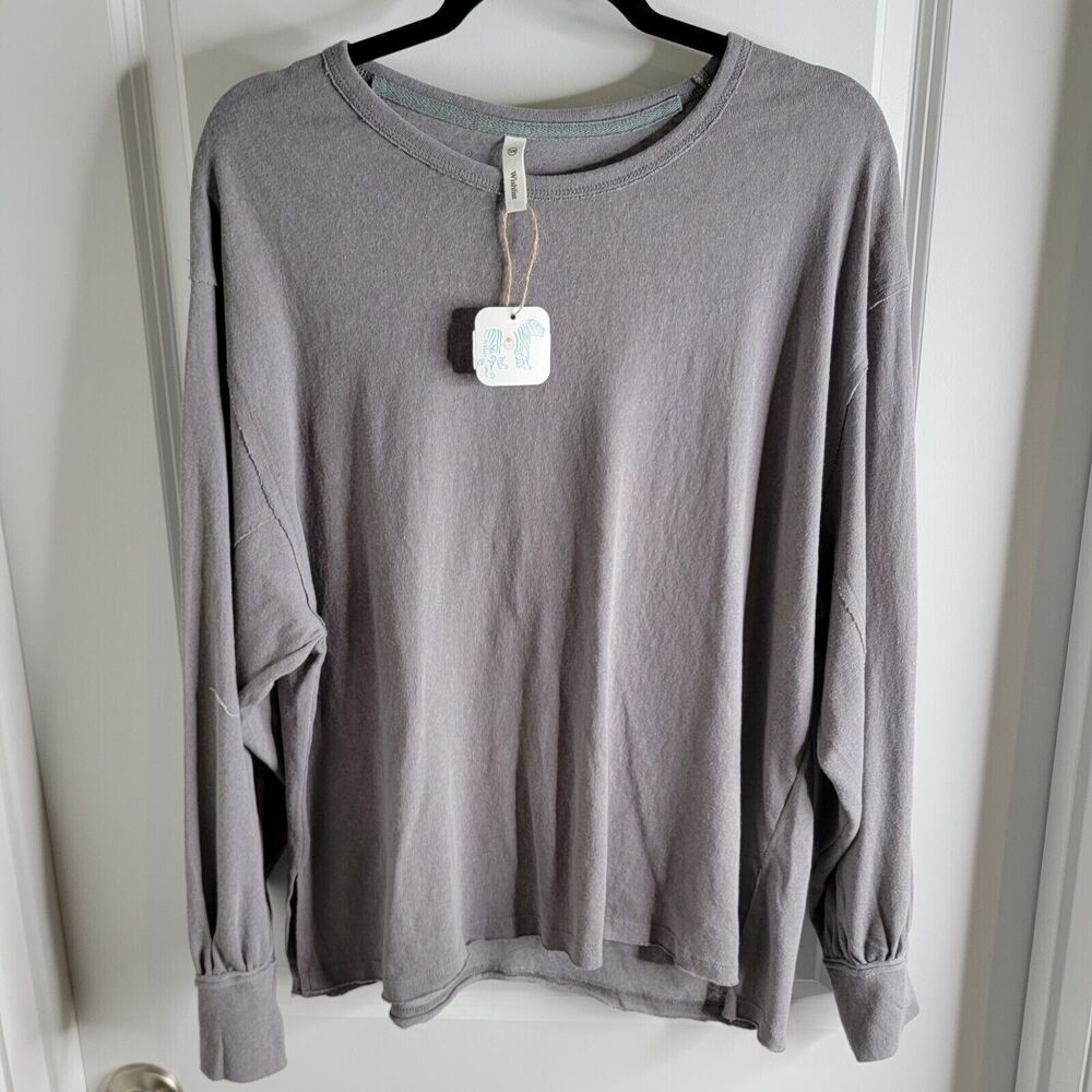 Women's Wishlist Scoop Neck Sweatshirt S/M Charcoal Cotton Polyester 60/40 NWT